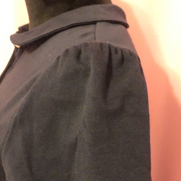 100% Cotton Navy Blue Lands End Peter Pan Collar Uniform Shirt - Picture 3 of 5